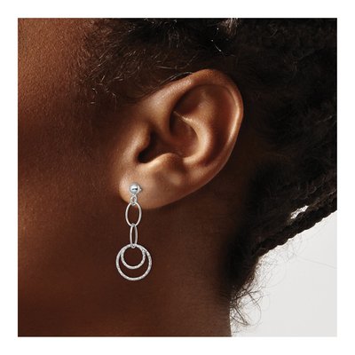 14K White Gold Dangle Earrings – view 4
