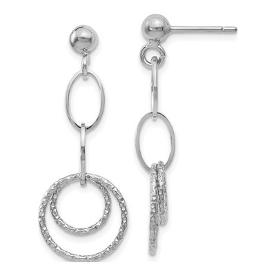 14K White Gold Dangle Earrings