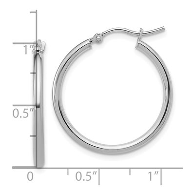 14K White Gold 25mm Hoop Earrings – view 6