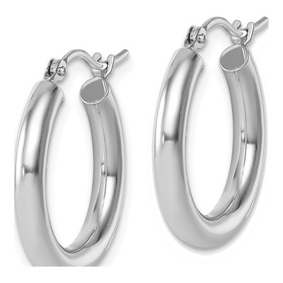 14K White Gold 20mm Hoop Earrings – view 3