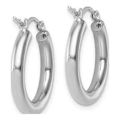 14K White Gold 20mm Hoop Earrings – view 5