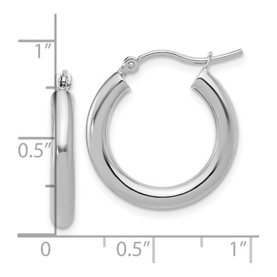 14K White Gold 20mm Hoop Earrings – view 6