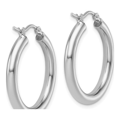 14K White Gold 25mm Hoop Earrings – view 5
