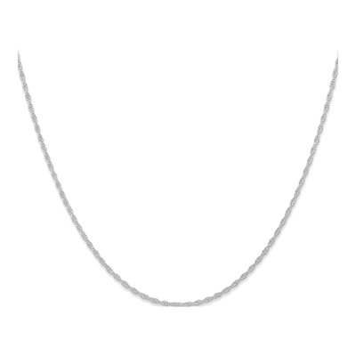 14K White Gold 1.15mm Cable Rope Chain – view 4