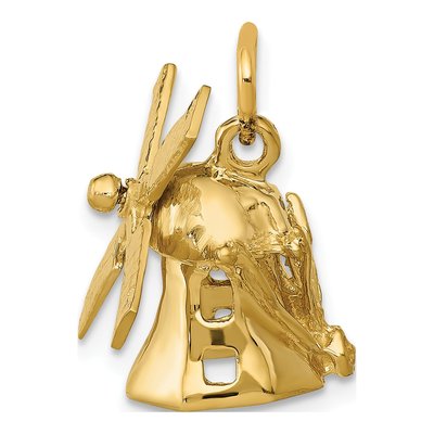 14K Yellow Gold 3-D Windmill Charm – view 3