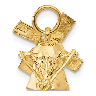 14K Yellow Gold 3-D Windmill Charm – view 4