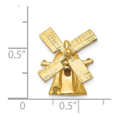 14K Yellow Gold 3-D Windmill Charm – view 5