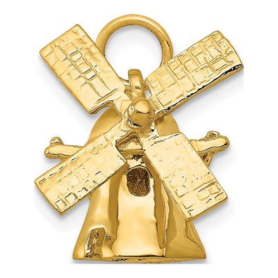 14K Yellow Gold 3-D Windmill Charm