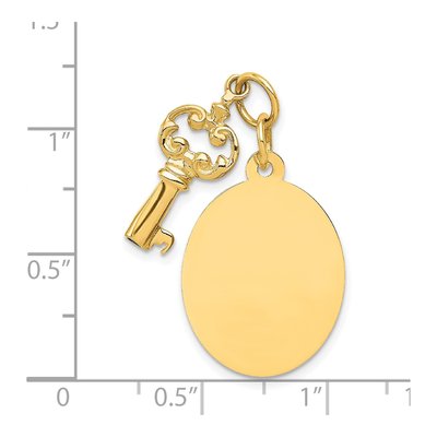 14K Yellow Gold Disc Key Charm – view 5