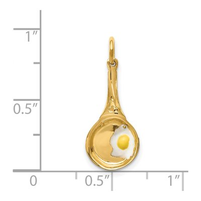14K Yellow Gold Frying Pan Egg Pendant – view 5