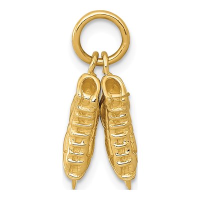 14K Yellow Gold 3-D Ice Skates Pendant – view 4