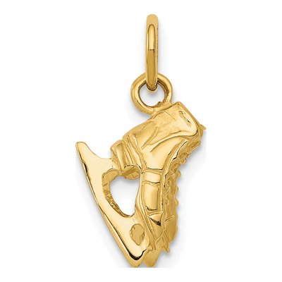 14K Yellow Gold 3-D Ice Skates Pendant – view 5