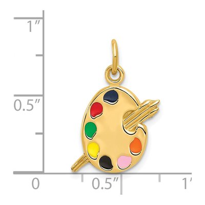 14K Yellow Gold Enameled Artist Palette Charm – view 5
