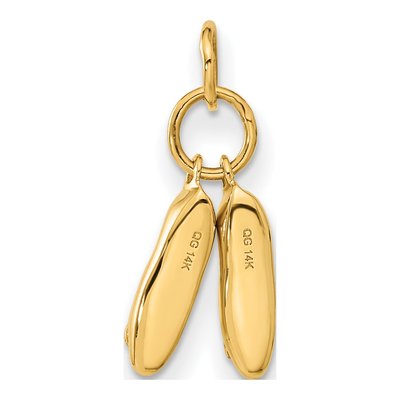 14K Yellow Gold Ballet Slippers Charm – view 4