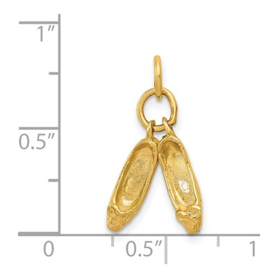14K Yellow Gold Ballet Slippers Charm – view 5
