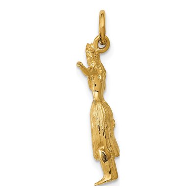 14K Yellow Gold 3-D Hula Dancer Charm – view 3