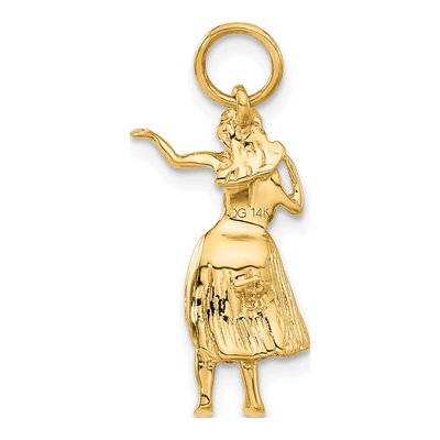 14K Yellow Gold 3-D Hula Dancer Charm – view 4