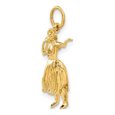 14K Yellow Gold 3-D Hula Dancer Charm – view 6
