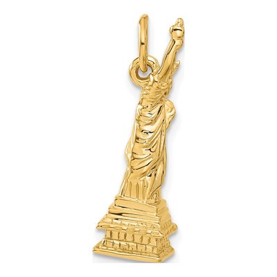 14K Yellow Gold 3-D Statue of Liberty Pendant – view 4