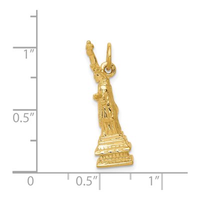 14K Yellow Gold 3-D Statue of Liberty Pendant – view 5