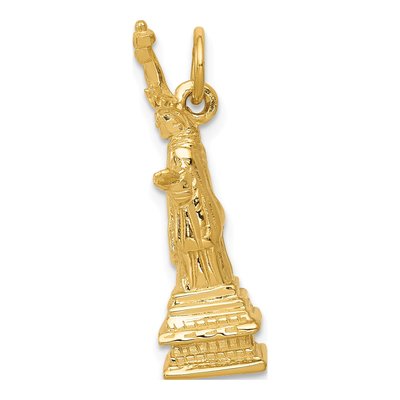14K Yellow Gold 3-D Statue of Liberty Pendant