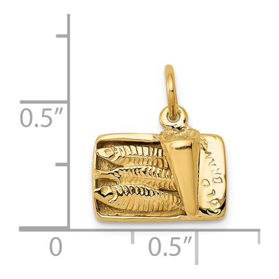 14K Yellow Gold 3-D Sardine Can Charm – view 5