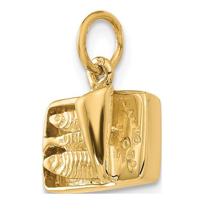 14K Yellow Gold 3-D Sardine Can Charm – view 6