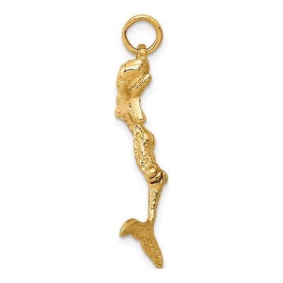 14K Yellow Gold 3-D Mermaid Pendant – view 3