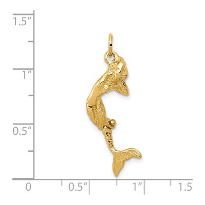 14K Yellow Gold 3-D Mermaid Pendant – view 4