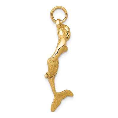 14K Yellow Gold 3-D Mermaid Pendant – view 5