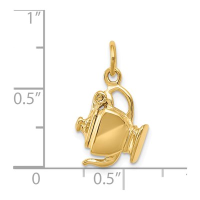 14K Yellow Gold 3-D Teapot Charm – view 7