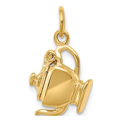 14K Yellow Gold 3-D Teapot Charm