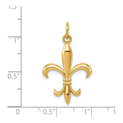 14K Yellow Gold Fleur de Lis Pendant – view 5