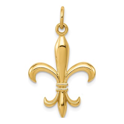 14K Yellow Gold Fleur de Lis Pendant