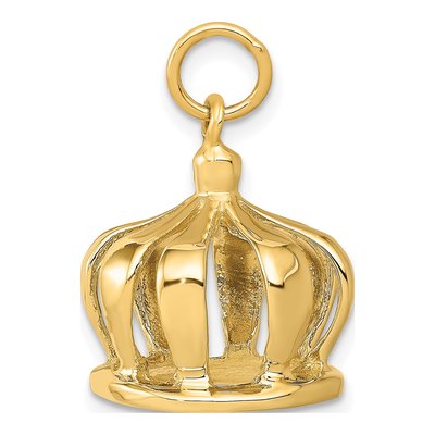 14K Yellow Gold 3-D Crown Pendant – view 3