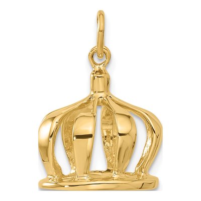 14K Yellow Gold 3-D Crown Pendant – view 4