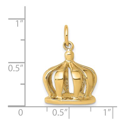 14K Yellow Gold 3-D Crown Pendant – view 5