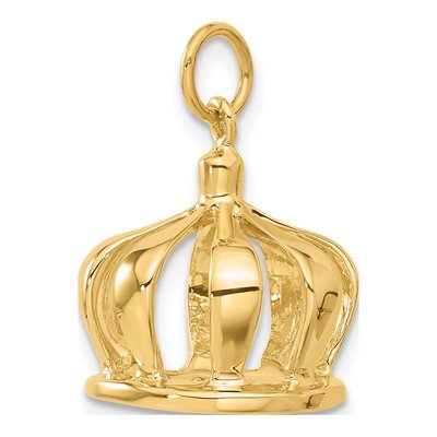 14K Yellow Gold 3-D Crown Pendant – view 6