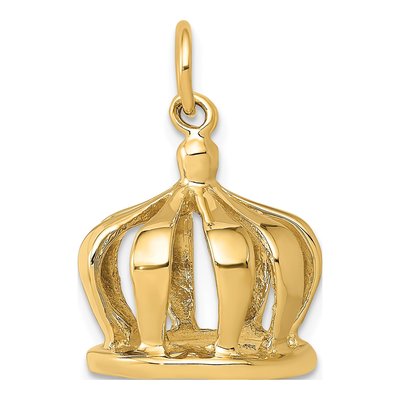14K Yellow Gold 3-D Crown Pendant