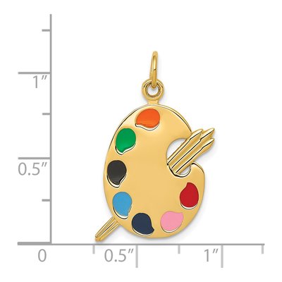 14K Yellow Gold Enamel Artist Palette Charm – view 5