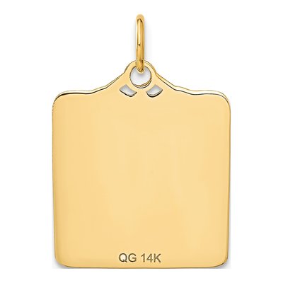 14K Yellow Gold Blue Enamel Birth Certificate Charm – view 4