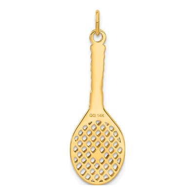 14K Yellow Gold Freshwater Cultured Pearl Tennis Racquet Pendant – view 3