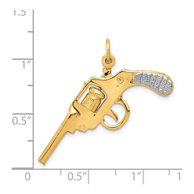 14K Yellow Gold Moveable Revolver Charm – view 4