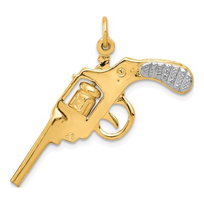 14K Yellow Gold Moveable Revolver Charm