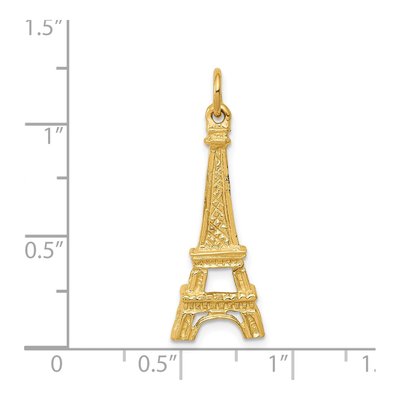 14K Yellow Gold Eiffel Tower Pendant – view 5