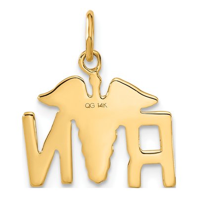 14K Yellow Gold Registered Nurse Pendant – view 4