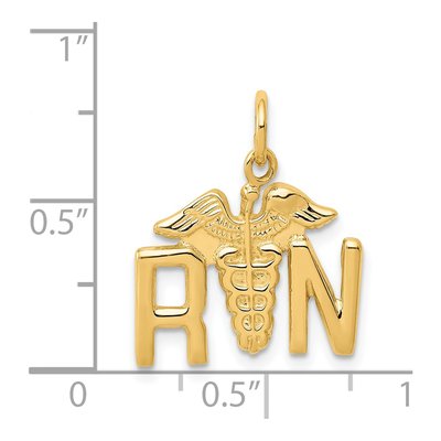14K Yellow Gold Registered Nurse Pendant – view 5