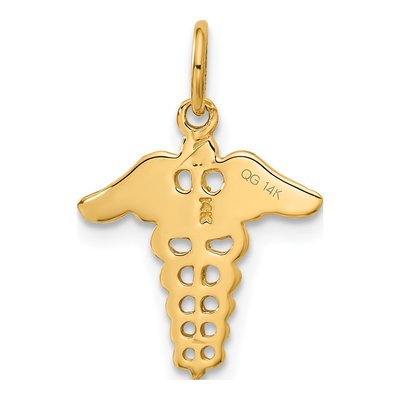14K Yellow Gold Caduceus Pendant – view 4