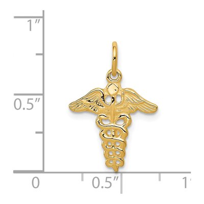 14K Yellow Gold Caduceus Pendant – view 5