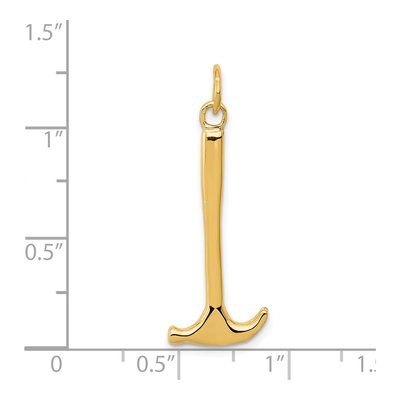 14K Yellow Gold 3-D Hammer Pendant – view 5